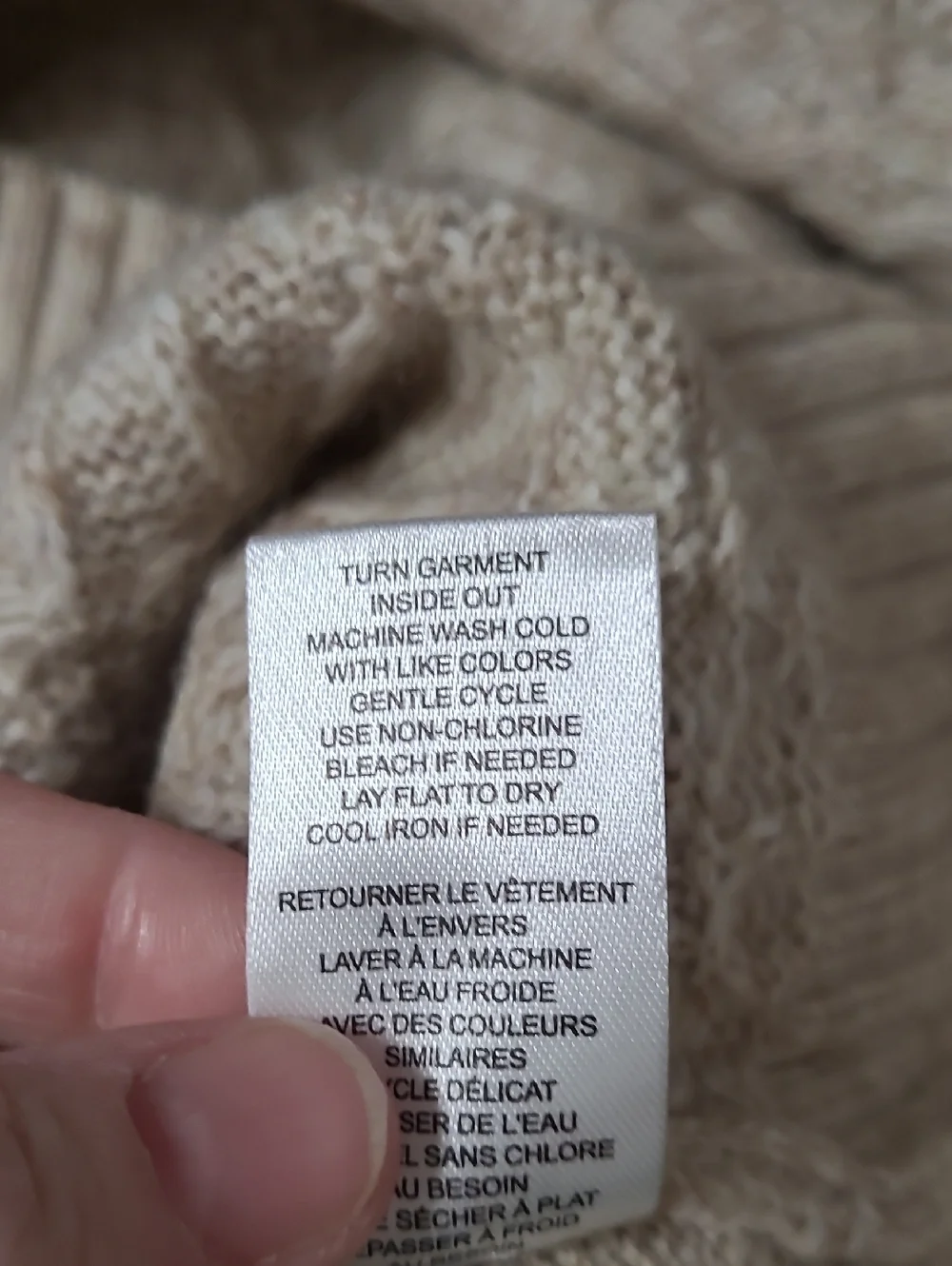 NWT Industry Khaki Cable-Knit Wool Blend Turtleneck Sweater size Large